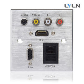 Wall Mounted AV Wall Plate , Hdmi Vga Audio Faceplate For Training Room