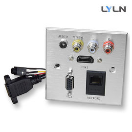 Wall Mounted AV Wall Plate , Hdmi Vga Audio Faceplate For Training Room